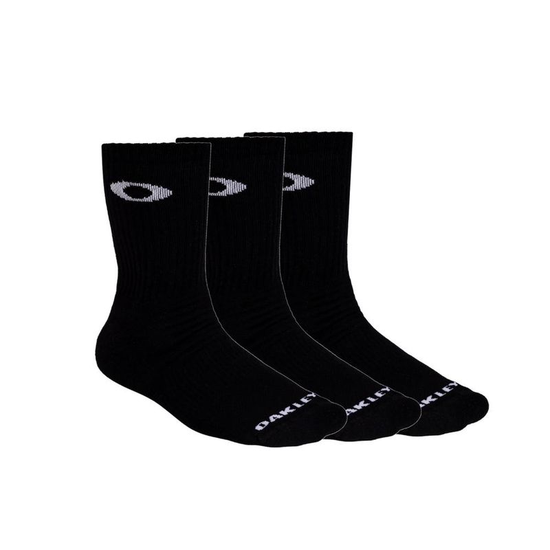 Kit-Meia-Oakley-Essential-Crew-Masculina---Preta