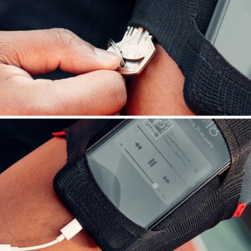 Braçadeira Para Celular Fiber Armband Unissex - Preto