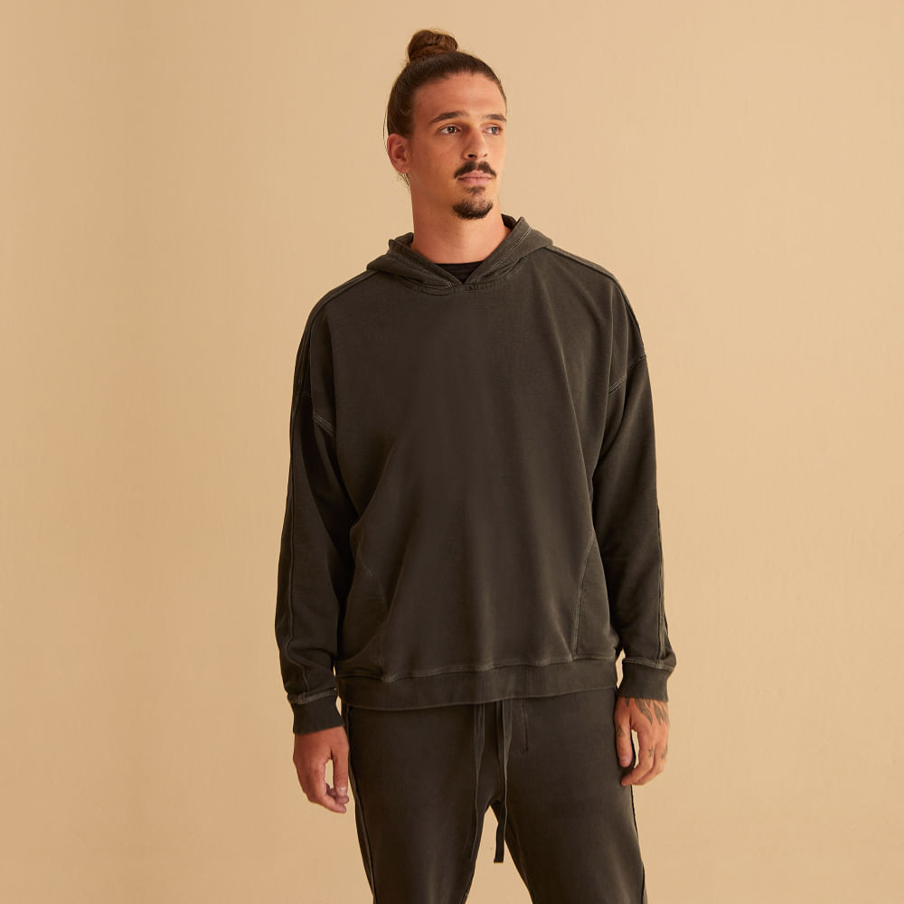 Sweatshirt Algodão Masculina Stoned Yang - Preto