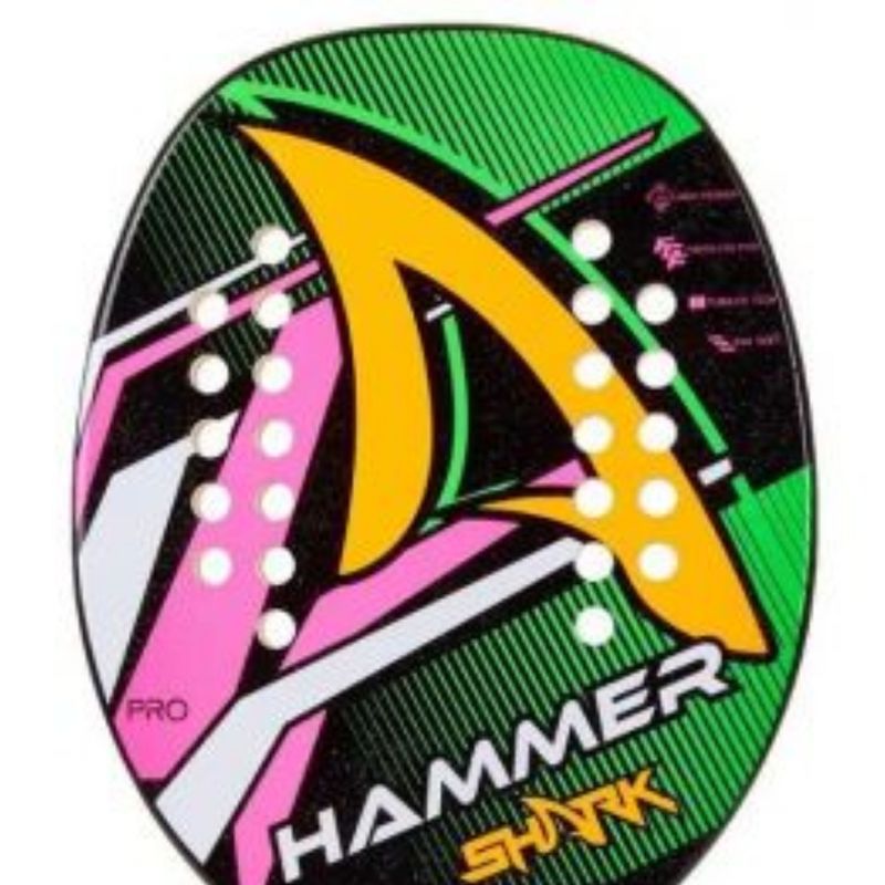 Raquete-De-Beach-Tennis-Shark-Hammer-2022-Unissex---Verde-Amarela