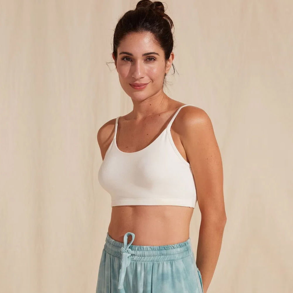 Top Alça Fina Bambu Comfort - Off White