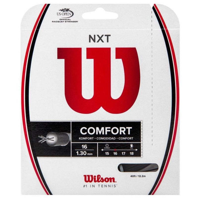 Corda-Para-Raquete-Wilson-Nxt-16L-1.30Mm-Cartela-Set-Individual-Unissex---Preta
