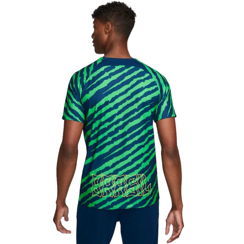 Camisa Brasil CBF Nike Pré Jogo Masculina - Verde/Azul - Bayard