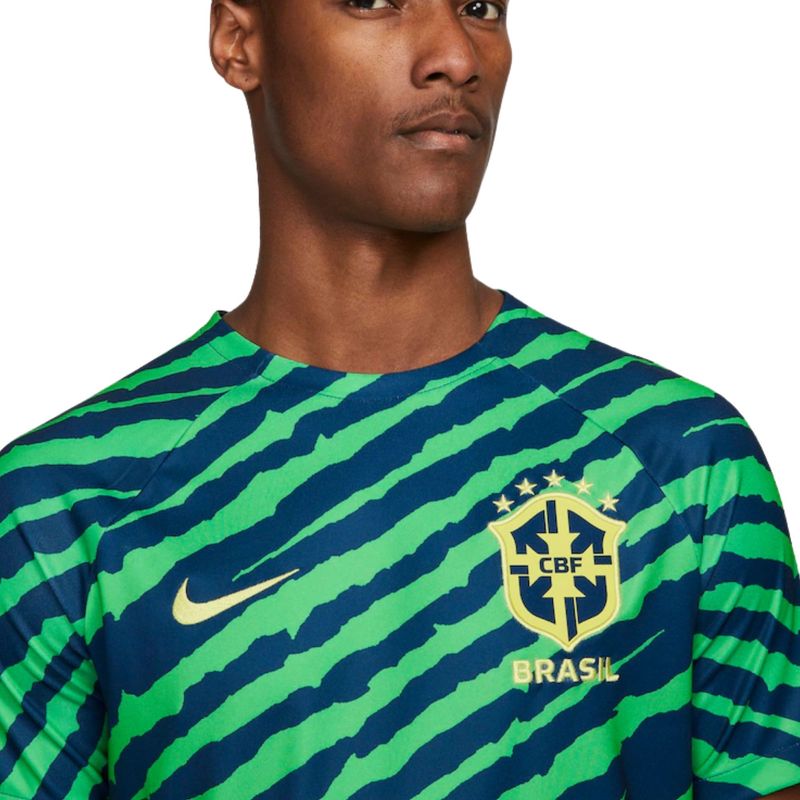 Camisa Brasil CBF Nike Pré Jogo Masculina - Verde/Azul - Bayard Esportes