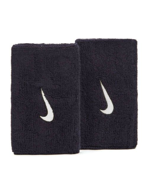 Munhequeira Nike Swoosh Wristbands Doublewide Unissex - Azul Marinho/Branca