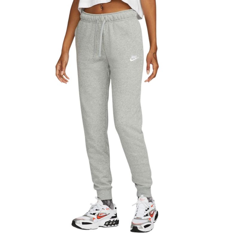 Calça Moletom Nike Sportswear Club Fleece Plus Size Feminina -  Grafite+Branco