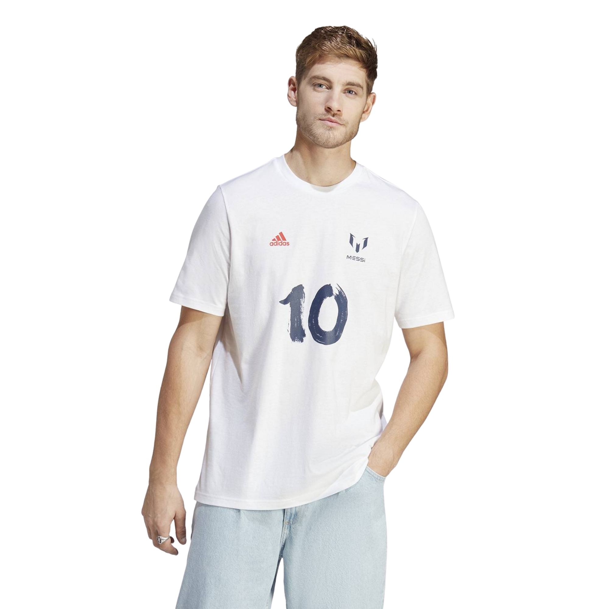 Camiseta Adidas Grafica Messi Cny Masculina - Branca