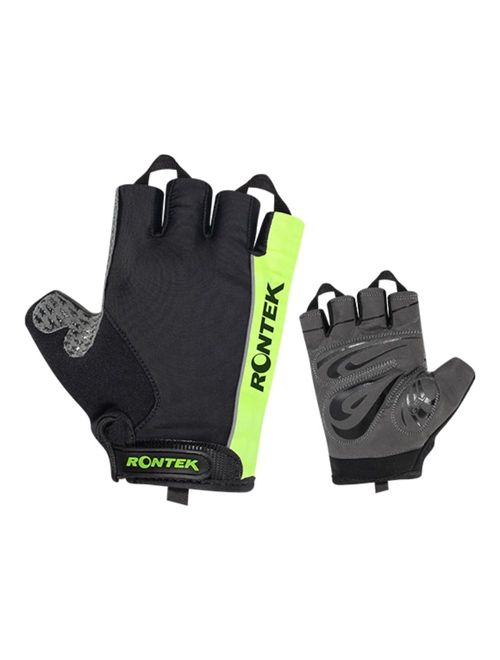 Luva Ciclismo Rontek Rt-22 Gel Unissex - Preta/Amarela