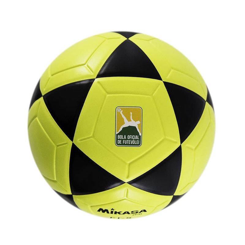 BOLA OFICIAL DE FUTEVÔLEI MIKASA FT-5 - PADRÃO FIFA AMARELA/PRETA