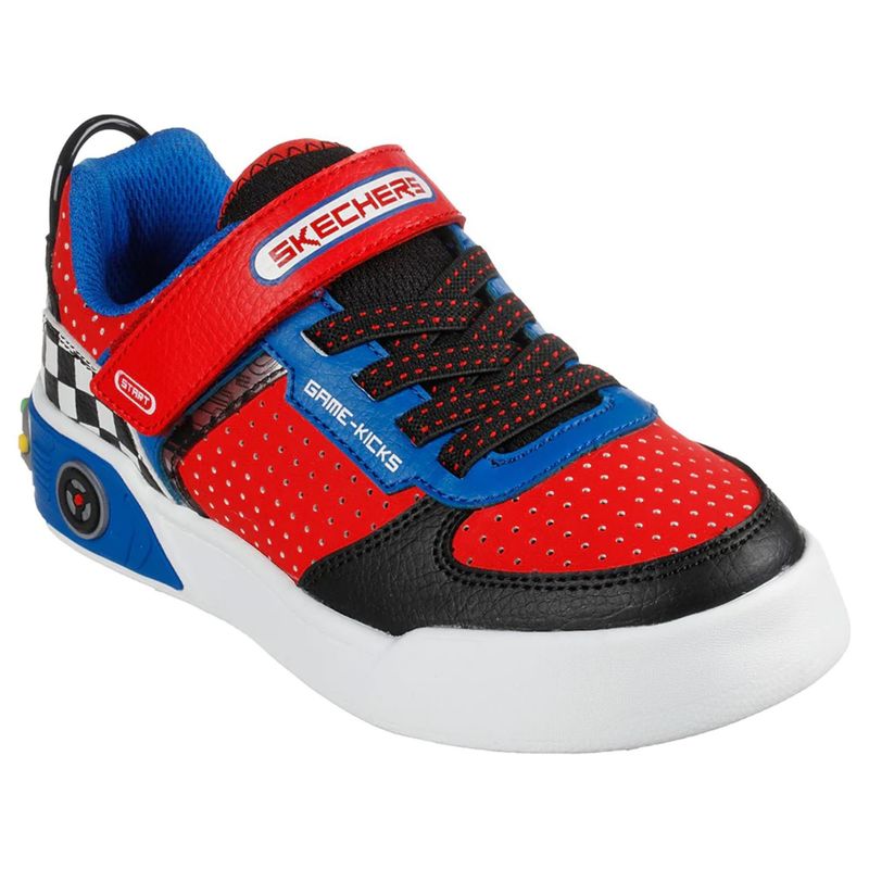 Tenis-Skechers-Game-Court-Infantil---Laranja-Azul