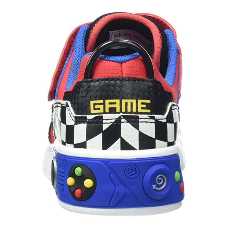 Tenis-Skechers-Game-Court-Infantil---Laranja-Azul