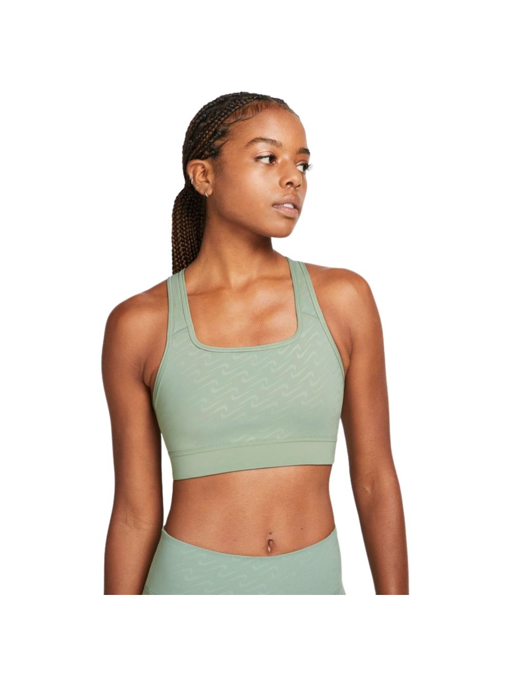 Top Nike Yoga Dri-Fit Swoosh Feminino - Cinza+Chumbo