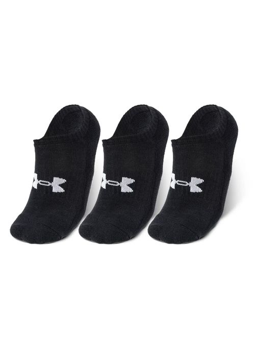 Kit Meia Invisivel Under Armour Core Cotton Ns 3 Pares Unissex - Preta
