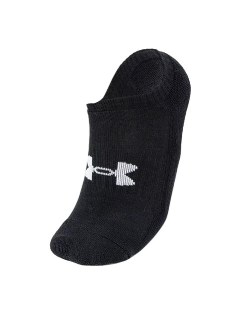 Kit Meias Under Armour Invisível Core Cotton Ns 3 Pares Unissex - Preta