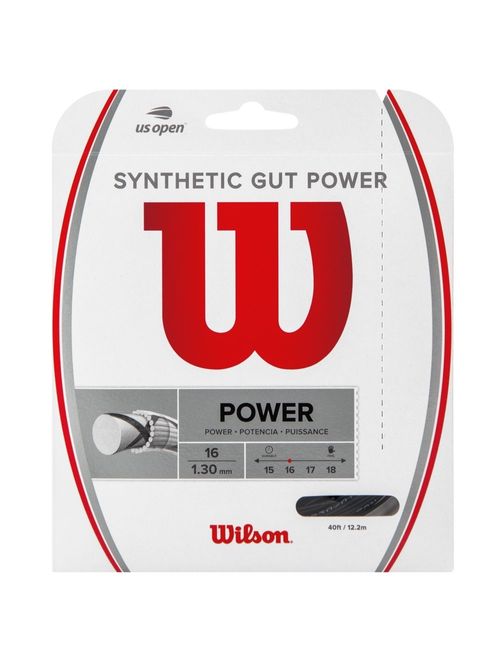 Corda Para Raquete Wilson Synthetic Gut Power 16L Unissex - Preta