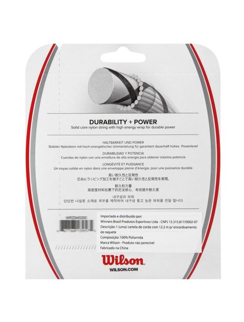 Corda Para Raquete Wilson Synthetic Gut Power 16L Unissex - Preta