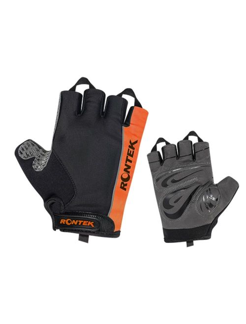 Luva Ciclismo Rontek Rt-22 Gel Unissex - Preta/Laranja