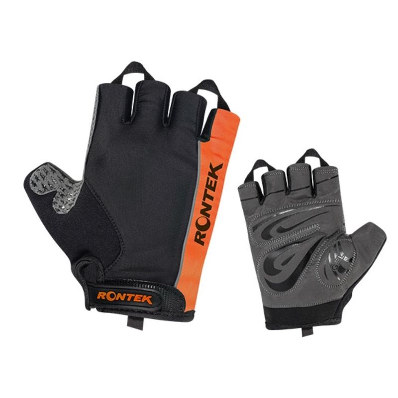 Luva-Ciclismo-Rontek-Rt-22-Gel-Unissex---Preta-Laranja