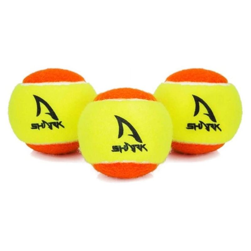 Bola-de-Beach-Tennis-Shark-Pack-Com-3-Unidades---Unissex---Amarelo-Laranja