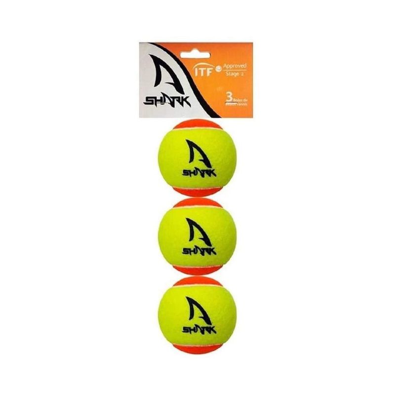 Bola-de-Beach-Tennis-Shark-Pack-Com-3-Unidades---Unissex---Amarelo-Laranja