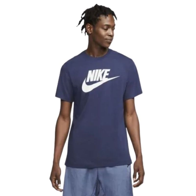 Camiseta-Nike-Sportswear-Tee-Icon-Futura-Masculina---Azul-Marinho-Branca