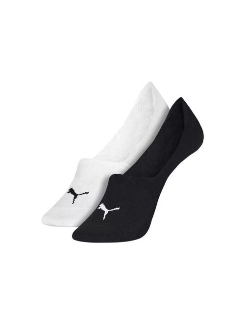 Kit Meia Sapatilha Puma Invisivel 2 Pares Masculina - Branca/Preta