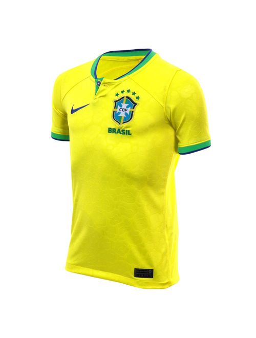 Camisa Brasil CBF I 22/23 Nike Torcedor Pro Infantil - Amarela/Verde