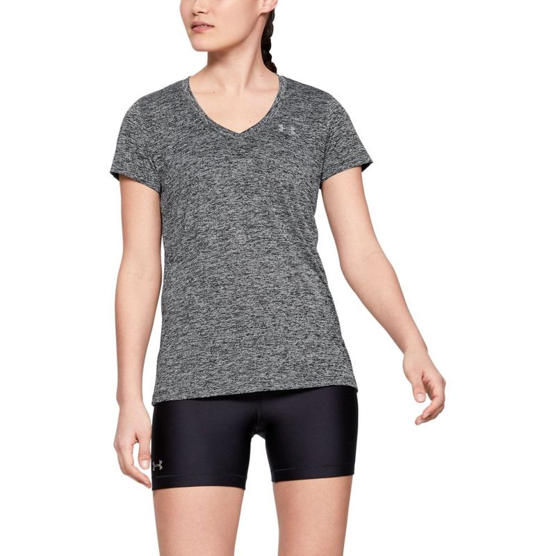 Camiseta-Under-Armour-Tech-Feminina---Preto-Mescla