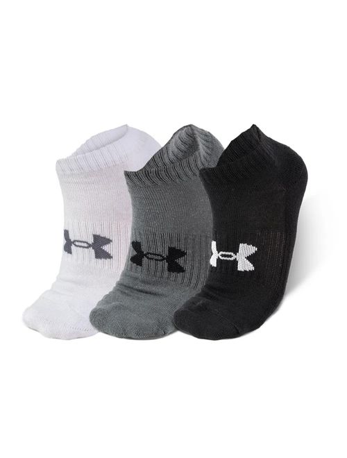 Kit Meia Cano Curto Under Armour Core Cotton Locut 3 Pares Unissex - Grafite/Preta