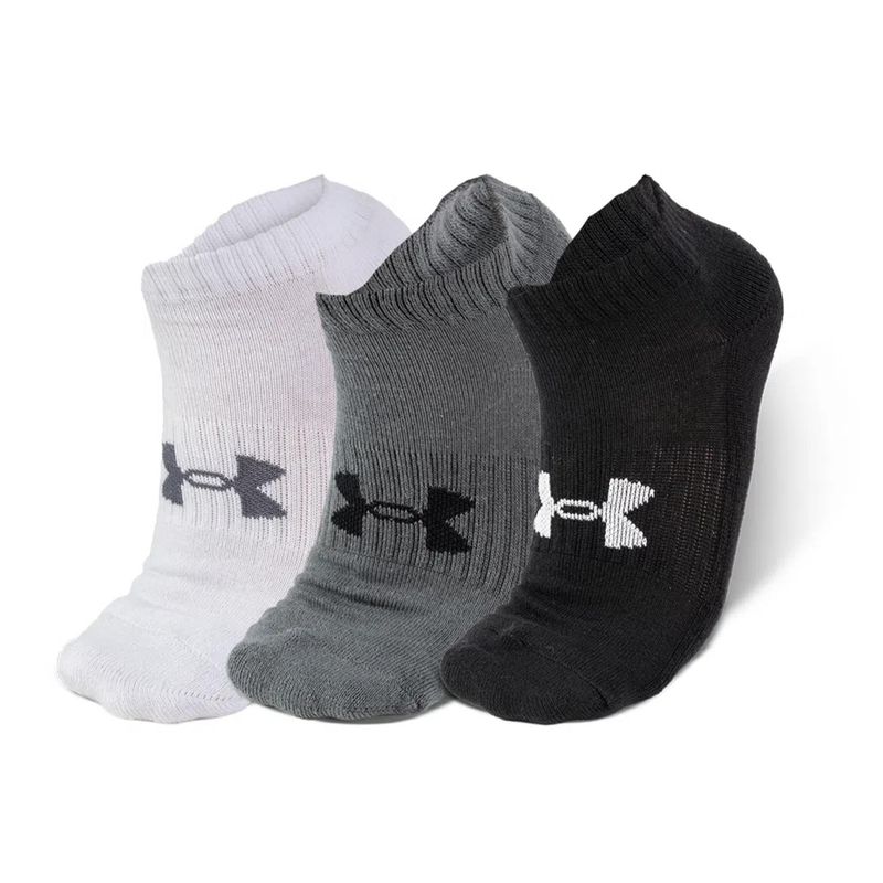 Kit-Meia-Under-Armour-Core-Cotton-Locut-Unissex---Grafite