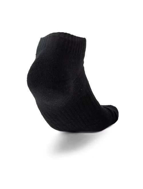 Kit Meias Under Armour Cano Curto Core Cotton Locut 3 Pares Unissex - Grafite/Preta