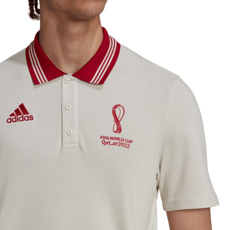 Camisa Polo Oficial Copa Do Mundo Adidas Fifa 2022 Masculina - Branca