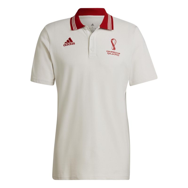 Camisa Polo Oficial Copa Do Mundo Adidas Fifa 2022 Masculina - Branca