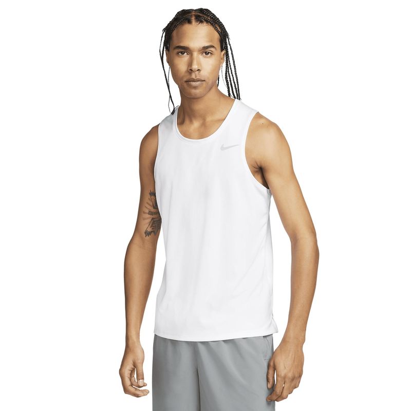 Regata Nike Dri-Fit Miler Masculina - Branca