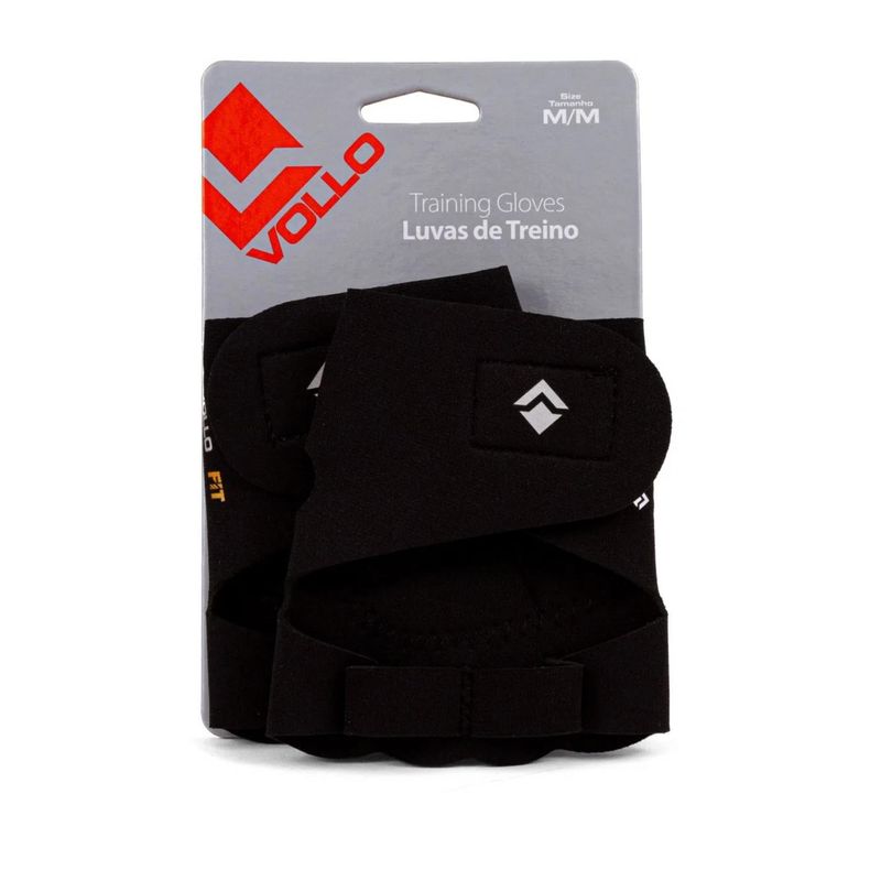 Luva De Musculação M Vollo Unissex - Preta