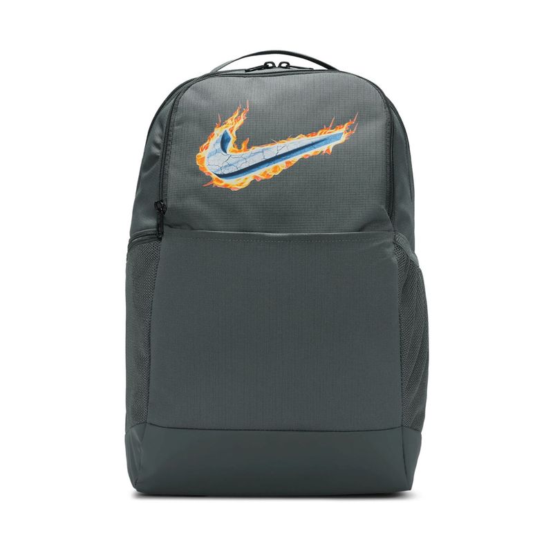 Mochila Nike Brasilia Medium BA5329-011 - Cinza/Vermelho