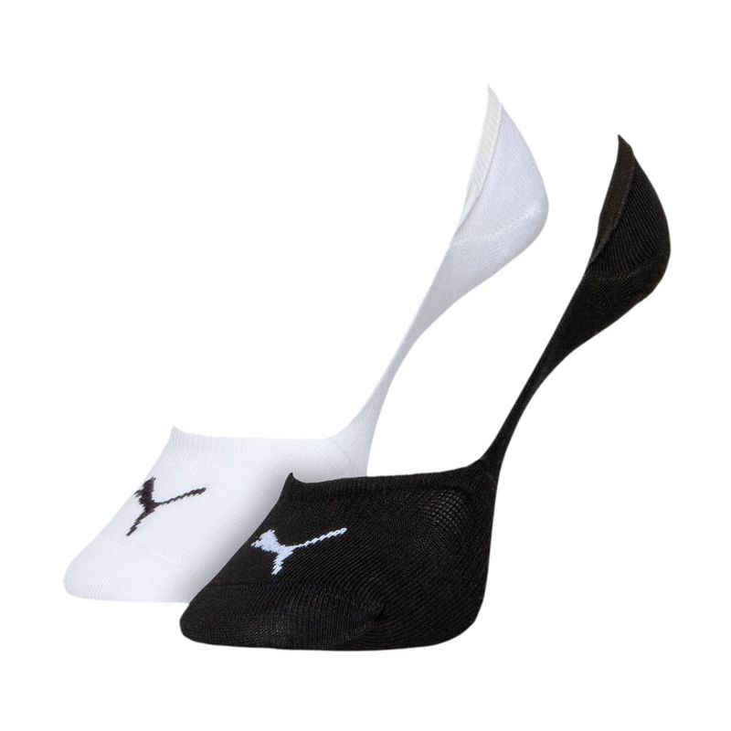 Meia-Puma-Sapatilha-Super-Invisivel-Com-2-Pares-Feminina---Branco-Preto