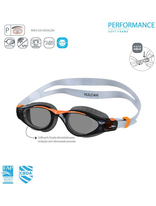 Óculos De Natação Speedo Vulcan Unissex - Grafite/Fumê