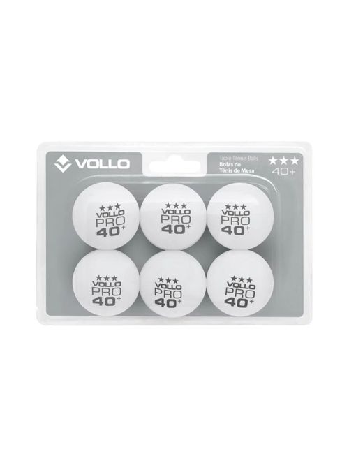 Bolinha Vollo 3 Estrelas 6 Unidades Unissex - Branca