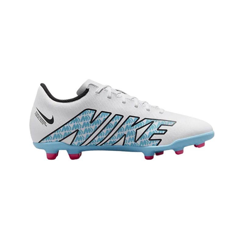 Chuteira Campo Nike Jr. Mercurial Vapor 15 Club Fg/Mg Infantil - Branca/Rosa