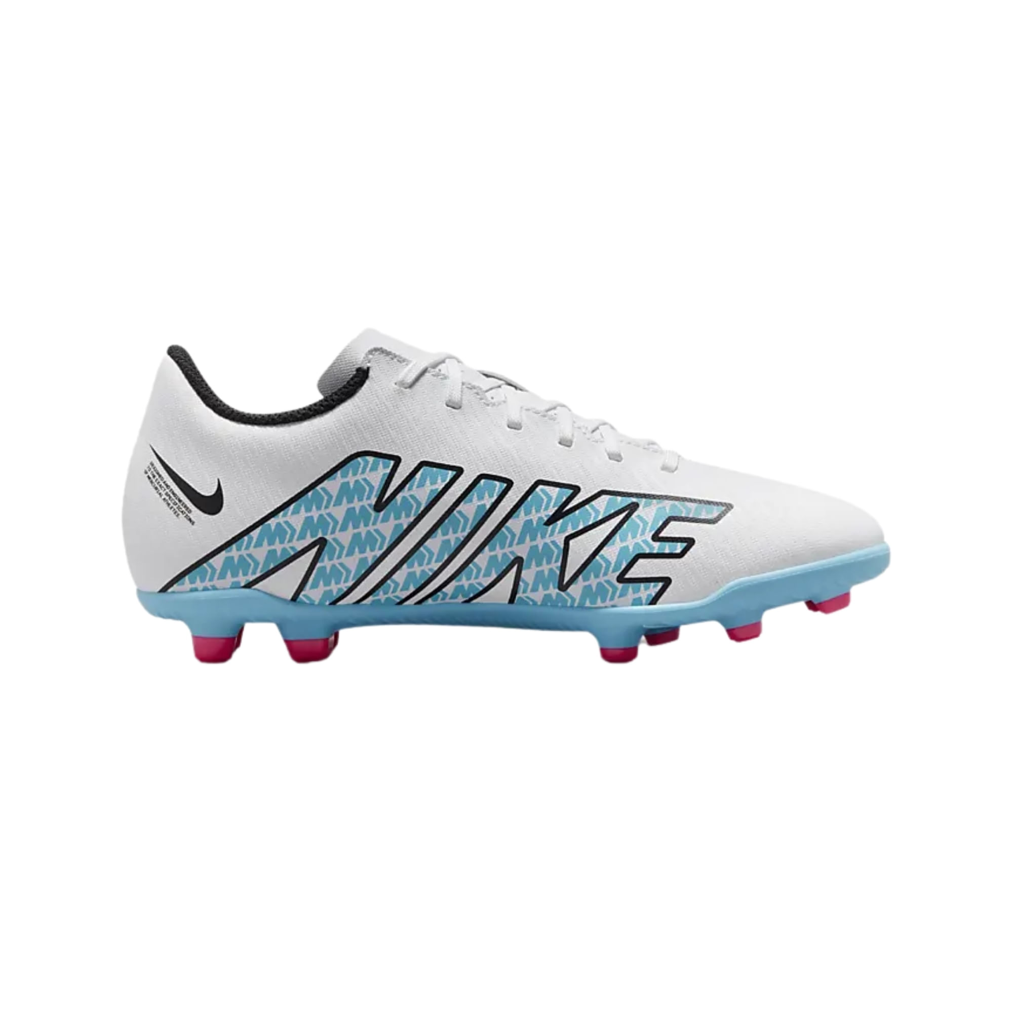 Chuteira Campo Nike Jr. Mercurial Vapor 15 Club Fg/Mg Infantil - Branca/Rosa