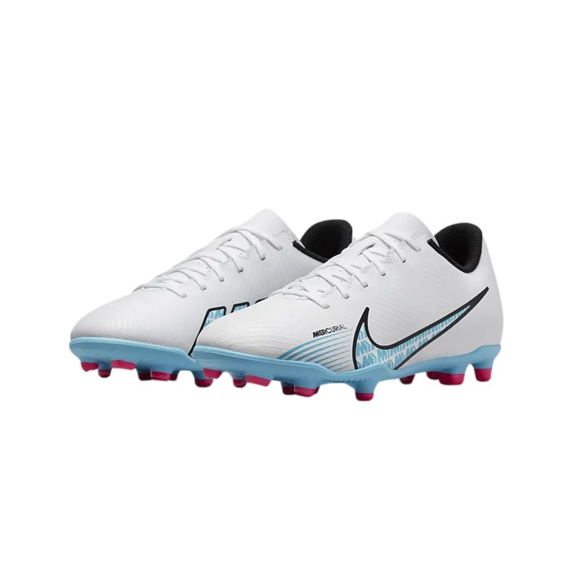 Chuteira Campo Nike Jr. Mercurial Vapor 15 Club Fg/Mg Infantil - Branca/Rosa