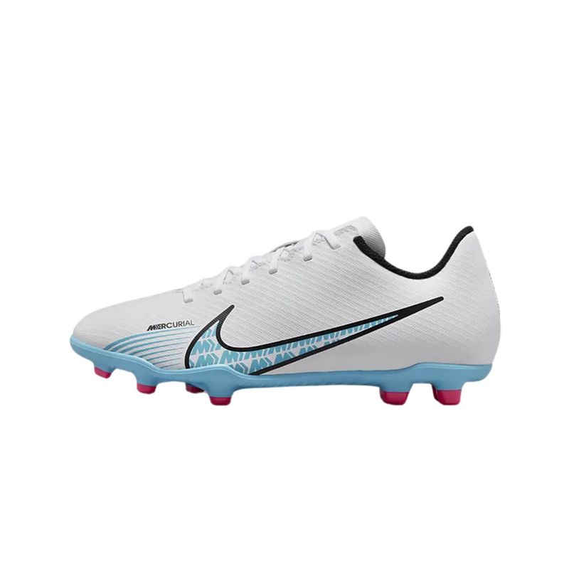 Chuteira Campo Nike Jr. Mercurial Vapor 15 Club Fg/Mg Infantil - Branca/Rosa