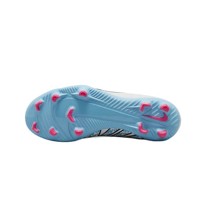 Chuteira Campo Nike Jr. Mercurial Vapor 15 Club Fg/Mg Infantil - Branca/Rosa