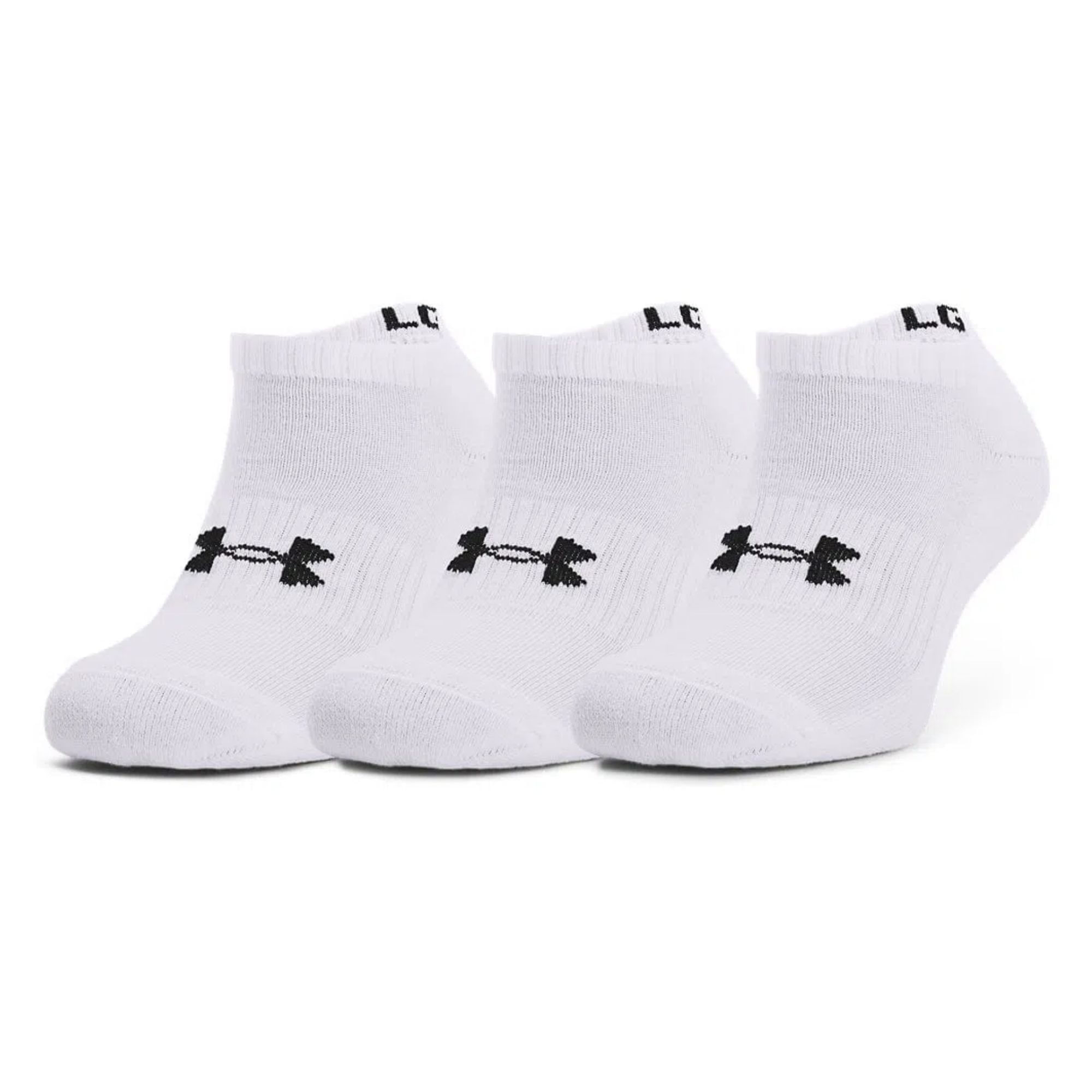 Kit Meia Invisivel Under Armour Core Cotton Ns 3 Pares Masculina - Branca