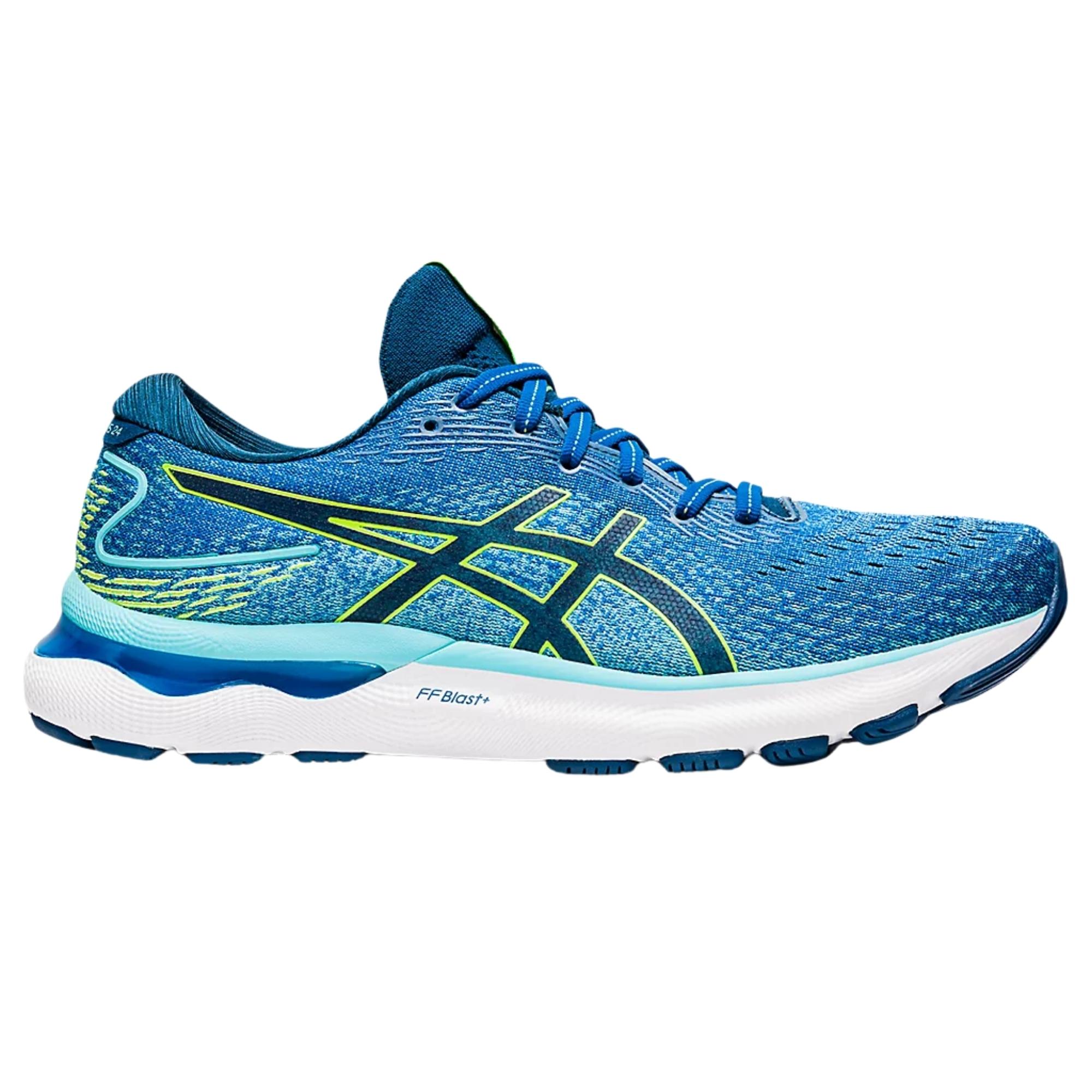 T nis Asics Gel Nimbus 24 Masculino Azul Amarelo Bayard Esportes