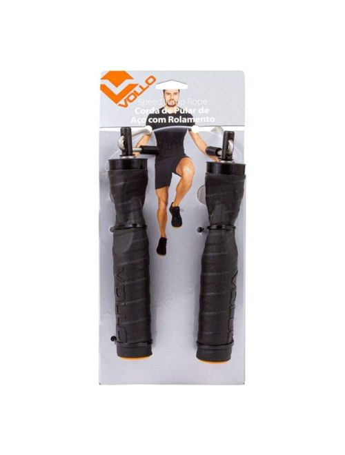 Corda De Pular Vollo Aço Crossfit Com Rolamento Unissex - Preta