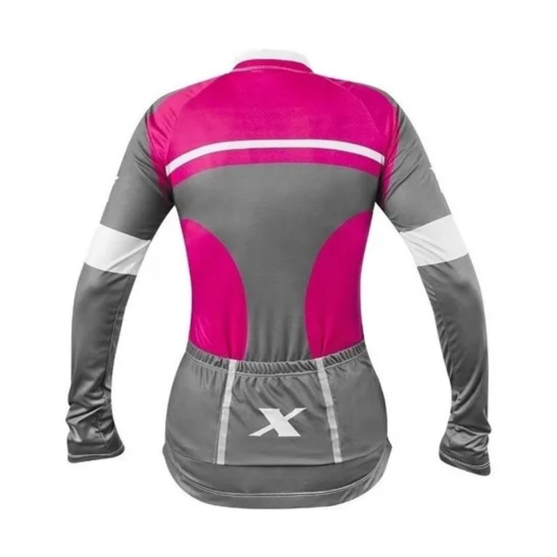 Camiseta Manga Longa Refactor 3Xu 467 Feminina - Rosa/Cinza