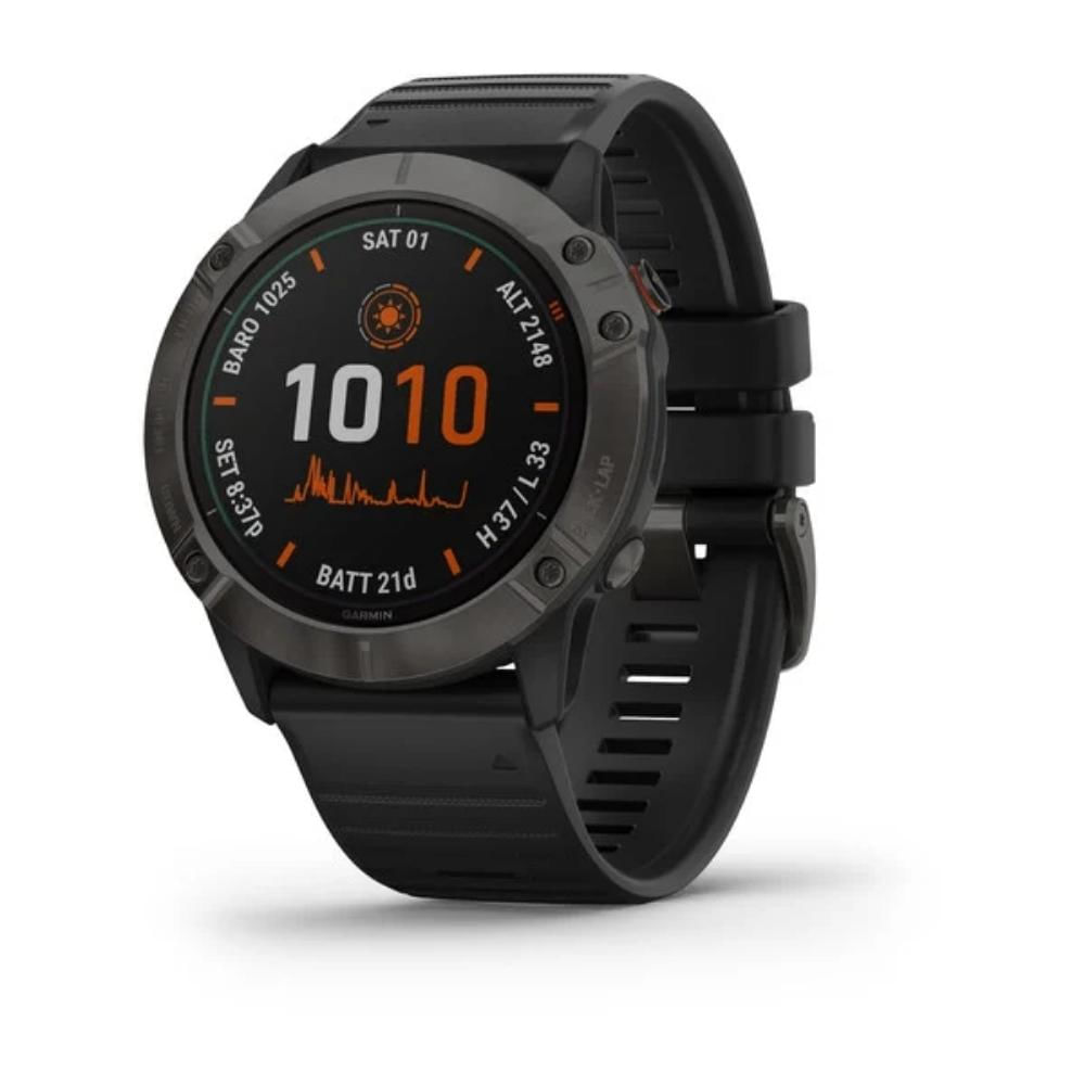 Relógio Monitor Cardíaco Garmin Fenix 6X Pro Solar Edition Unissex - Cinza/Preto