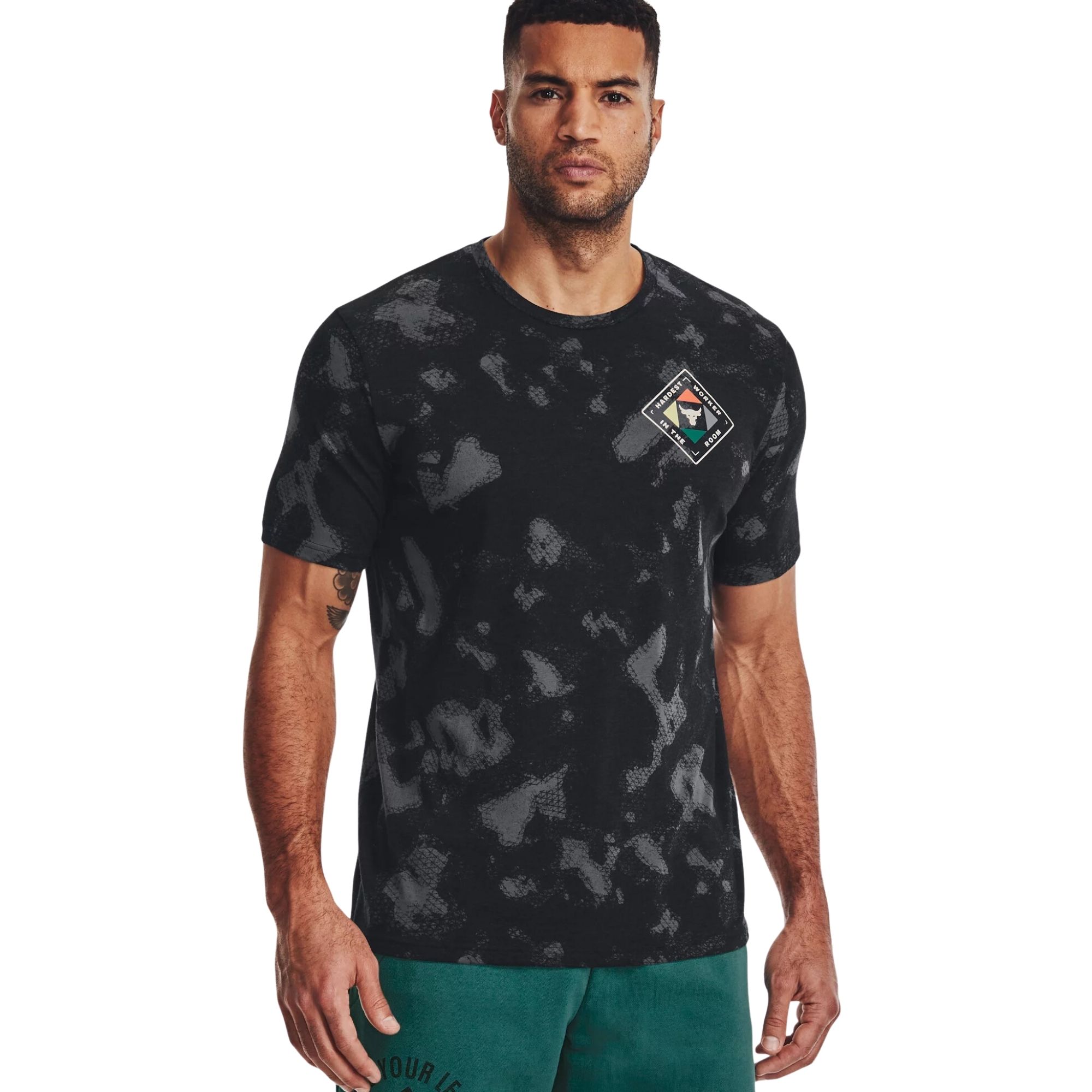 Camiseta Under Armour Project Rock Hwir Masculina - Preta/Cinza